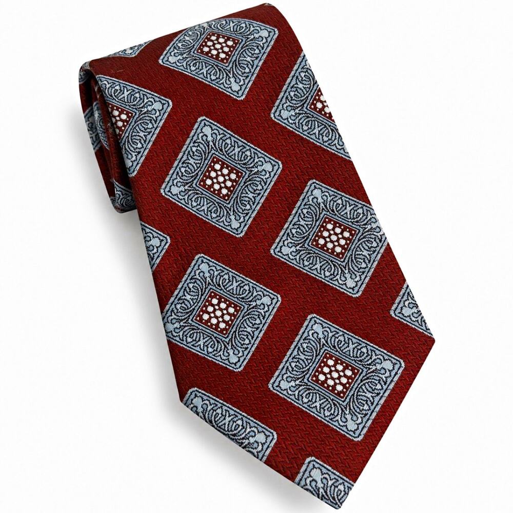 Vintage Wemlon by Wembley Tie Brown Geometric Paisley 100% Polyester